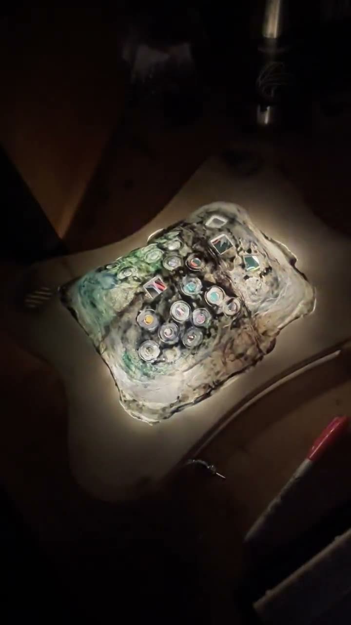 Serenity Synth glowing on the light table