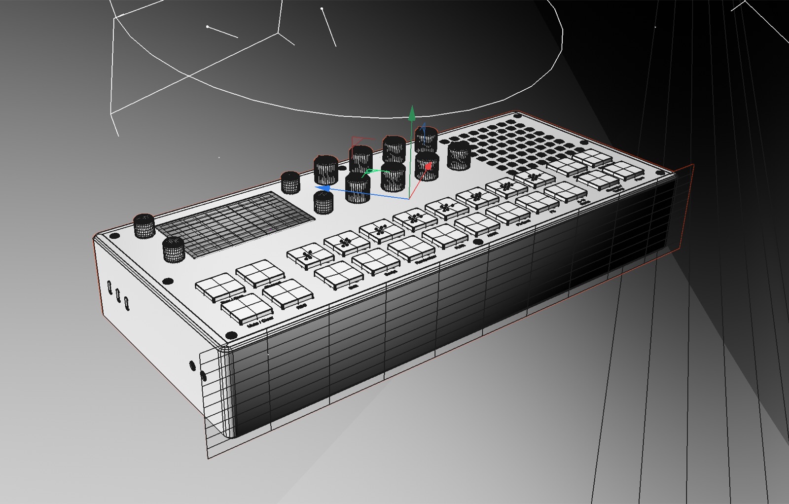 CAD model of the control surface and enclosure