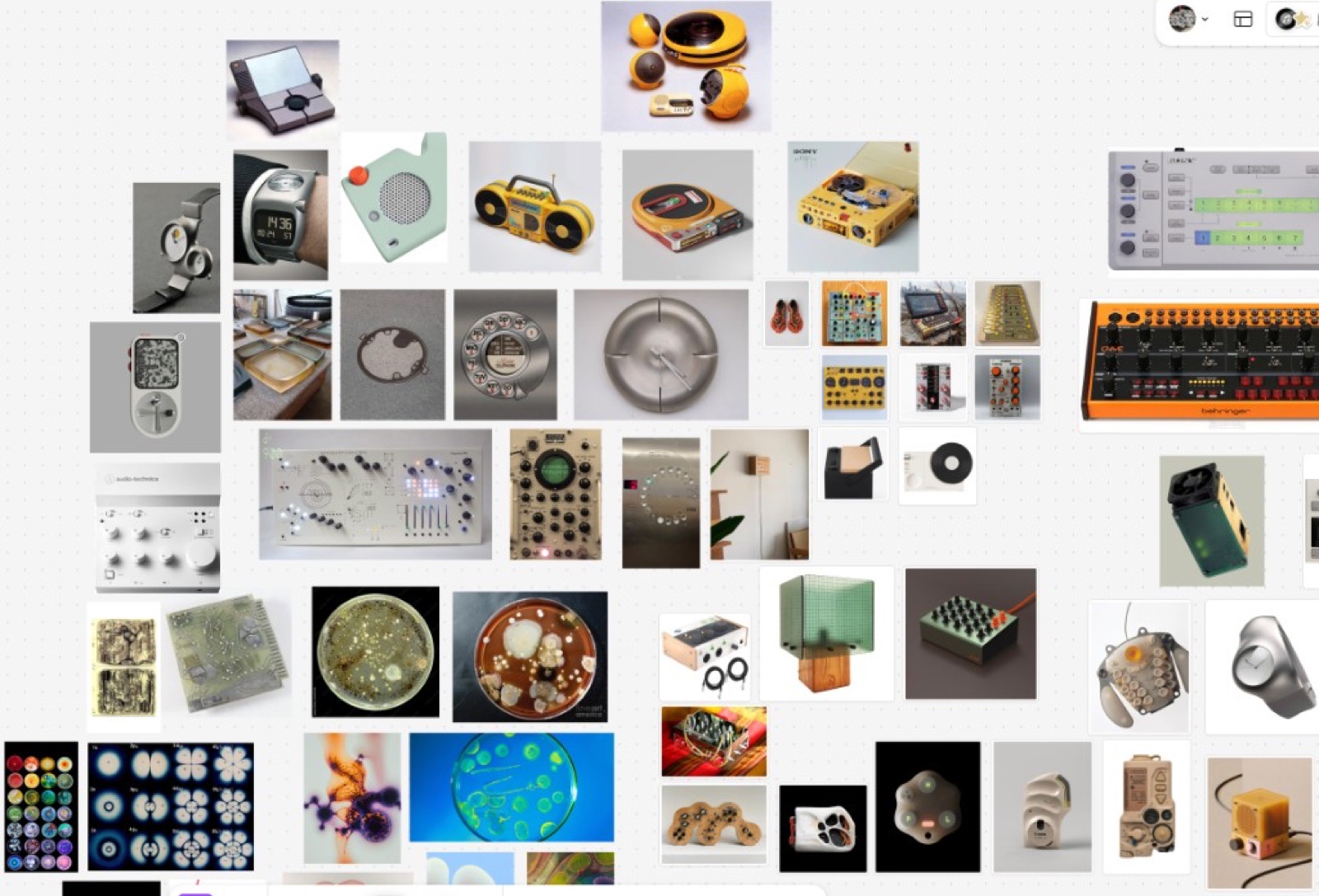 Moodboard — retro hardware and electronics references